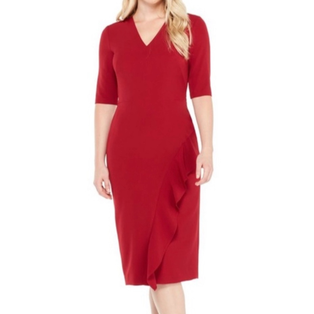 Maggy London red midi dress